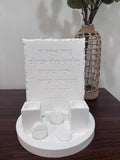 The white collection- Shabbat candles blessing set - rustic model (7pcs)