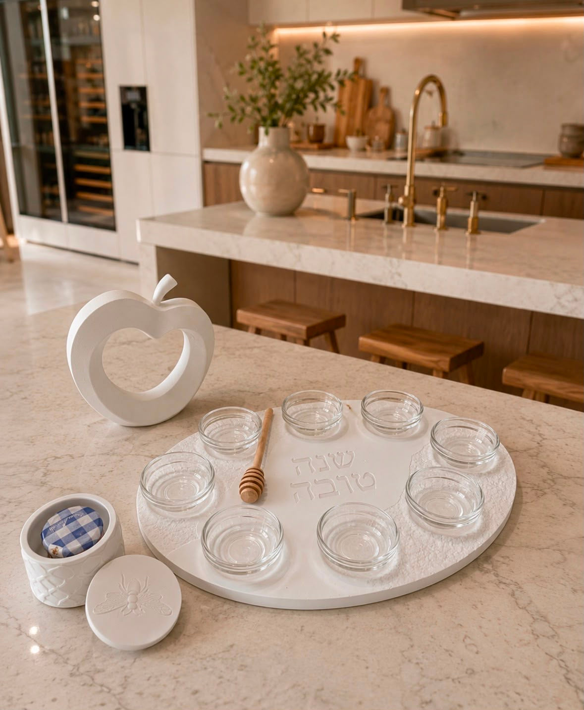 Handmade Personalized Rosh Hashanah “Simanim” tray