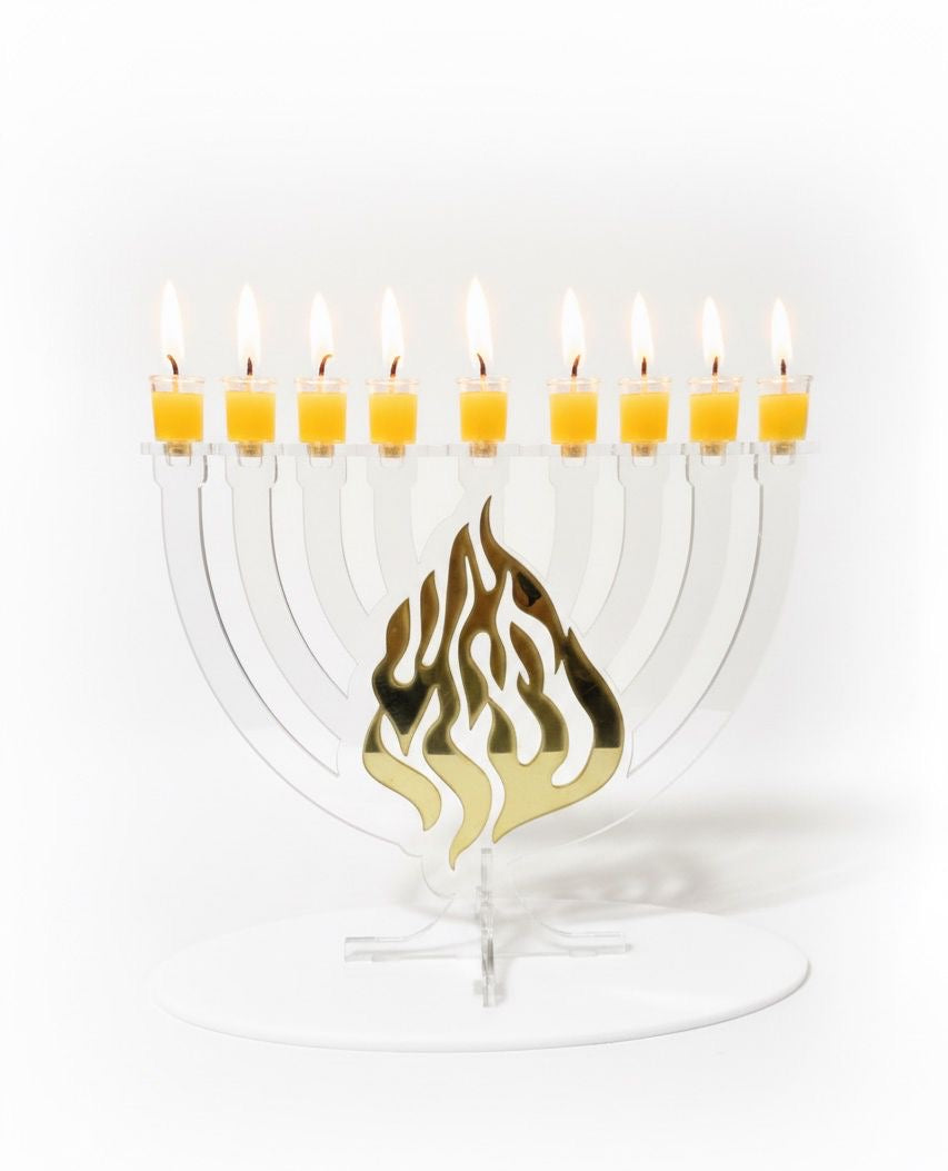 Modern Acrylic Hanukkah Menorah - my fire