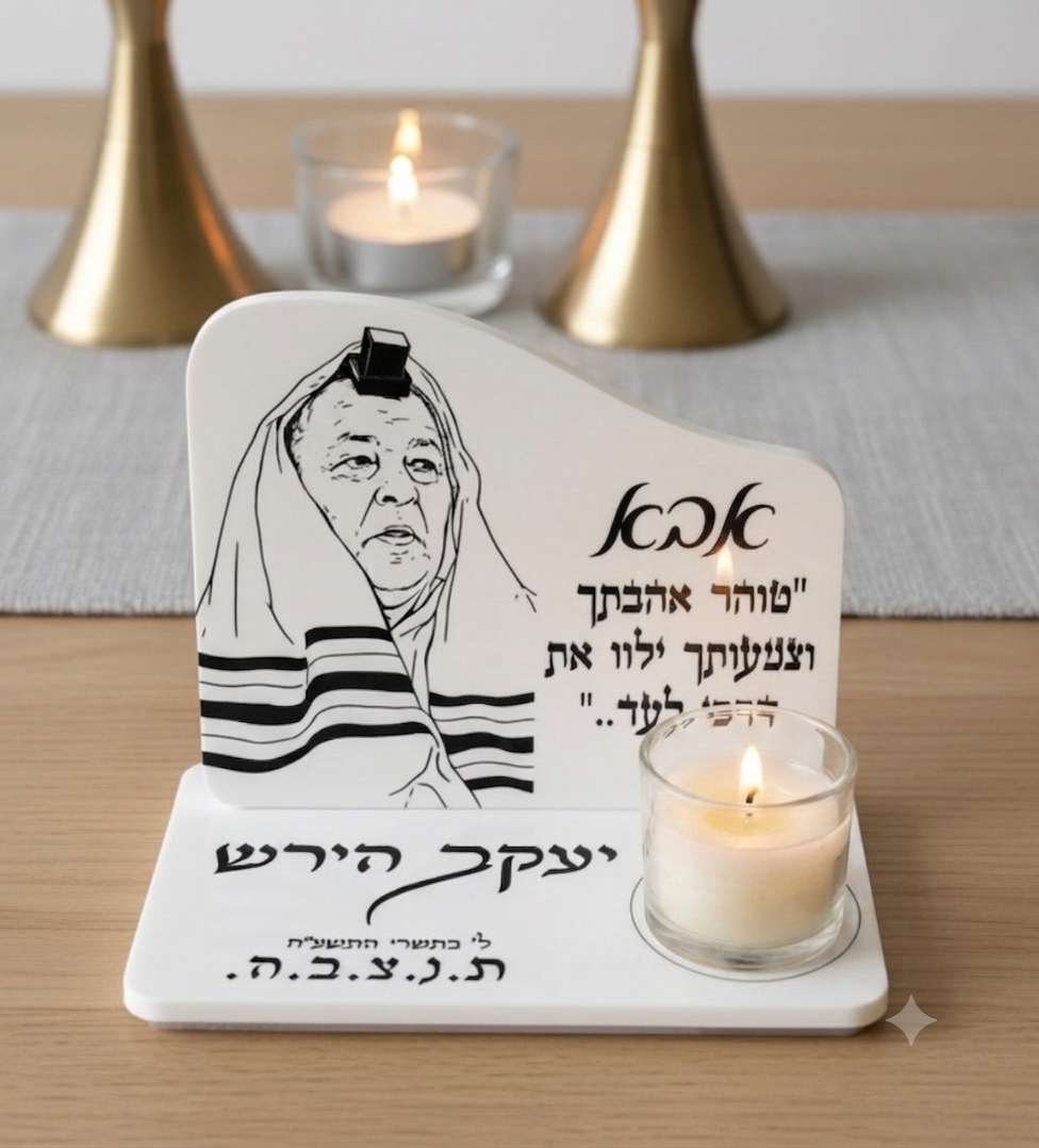 Personalized Memorial Candle Holder - Tohar model